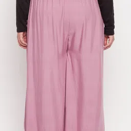 vizcon hub Women Loose Fit Pink Viscose Rayon Trousers image 2