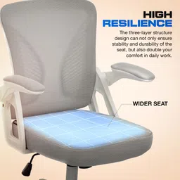 drogo Ergonomic Computer Office Chair for Work from Home, Flip Up Armrest, Breathable Mesh Office Executive Chair image 5