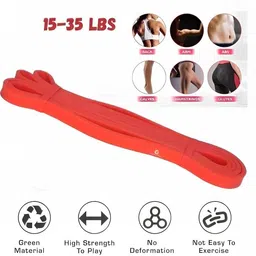 healthtrek Power Band Light Resistance Level Pull Up Rubber Band (15-35 LBS) Resistance Band-picture-12