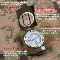 real instruments Compass K4580 Sportneer Survival Compass Military Camping Hiking Map Navigation Compass image 4