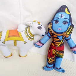 uas achyuta expert trading co UAS SHIV NANDI STUFF TOY - 7.5 inch image 2