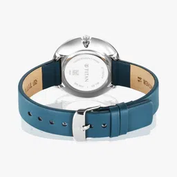 Titan Stackables White Dial Blue Leather Strap Analog Watch - For Women 2718SL01F image 3