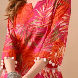 kjfab Women Pure Cotton Kurti Pant Set image 4