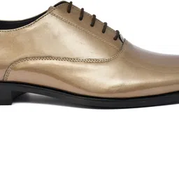 nico nerini Shiny Gold Formal Shoes with Sleek Design and Classic Lace-Up Style For Men image 3