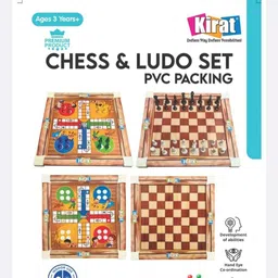 kidzkollection 2-in-1 Classic Board Game Set for Kids – Chess, Ludo, Snakes & Ladders Carrom Board Game image 5