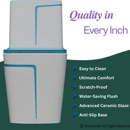 aimniwell international Luxurious Western Commode| One Piece Toilet| Powerful Flush| Soft Close Seat| S Trap | Western Bathroom Commode with Seat | Premium Quality Commode | AI2003 Western Commode image 2