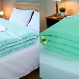 warmzzz Solid Single Electric Blanket for Heavy Winter image 1