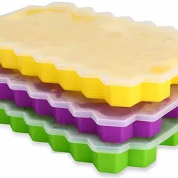 blapoxe 37-Grid Honeycomb Shape Food Grade Silicone Stackable Ice Cube Mold Tray for Jelly Chocolate Cocktails, Whiskey and Ice Drinks Multicolor Silicone Ice Cube Tray image 5