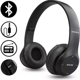 amusing Foldable Headphones with Deep Bass, TF Card & Aux Support for All Devices Bluetooth Headset image 2