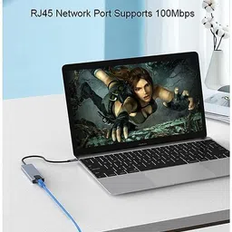 RuhZa USB C Hub Ethernet Adapter,6 in 1 USB C to 4K HDMI with 1000M Ethernet, for MacBook Pro Air M1, iPad Pro, Chromebook, XPS, Nintendo Switch, Samsung USB LAN Card image 4