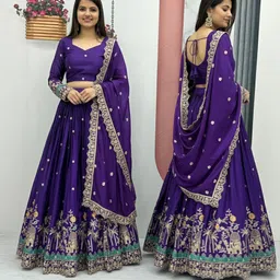 ajmera fashion Embroidered Stitched Lehenga Choli-picture-11