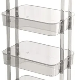 fing Transparent 4 Layer Trolly, Trolley Organizer, Plastic Kitchen Trolley-picture-22