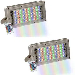 nihaka 50 W RGB Brick LED Flood Light for function & Festival Flood Light Pack of 2 Flood Light Outdoor Lamp image 1