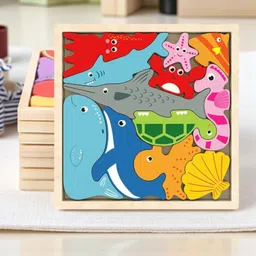 vhd Sea Animal Wooden Jigsaw Puzzle for Kids – Educational Toy Q67-picture-19