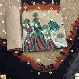 Unstitched Pure Cotton Salwar Suit Material Printed-image-8