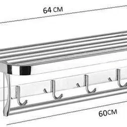 apex labs Bathroom Accessories Stainless Steel Folding Towel Rack Silver Towel Holder image 4