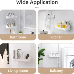 sizzlespark Shower Caddy Shelf for Bathroom Plastic Wall Shelf image 4