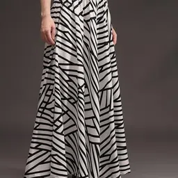 growmore creation Women Flared White Viscose Rayon Trousers image 4