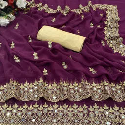 houseofcommon Embroidered Bollywood Georgette Saree-picture-22