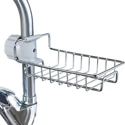 taskra Dish Drainer Kitchen Rack Adjustable Faucet Sink Caddy Rack Steel image 1