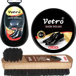 vetro BLACK SHOE POLISH, BLACK SPONGE & SHOE BRUSH Cleaner-picture-13