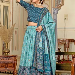 house of common Printed Semi Stitched Lehenga Choli image 3