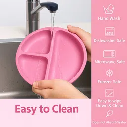 mooues BPA Free Silicone Baby Feeding Set with Suction Plate, Bowl, Bib & Sippy Cup - Silicone image 4