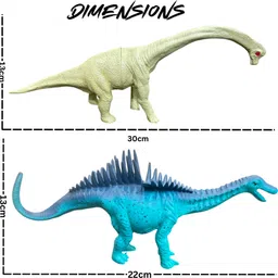zesthome 2 Realistic Big Dinosaur Toy Set - Hard Rubber Jumbo Dinosaur Figures Playset image 4