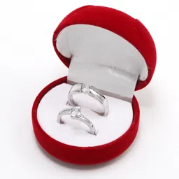 blueshine Adjustable Couple Ring for lovers in Silver valentine gift proposal Finger Rings Alloy Cubic Zirconia Silver Plated Ring Set-picture-13