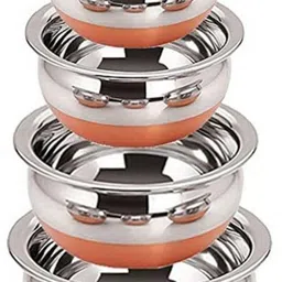 hm evotek Pack of 4 Stainless Steel Dinner Set-picture-36