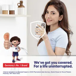 hansaplast Antiseptic Washproof Bandage | 100 Strips | Water resistant|First aid Travel kit Bandage Protector image 5