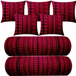 changers Microfibre Bolster Pack of 7 Geometric Combo Set Of 5 Cushion 2-picture-14