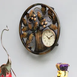 ons interior industry Tree Iron Clock In Copper image 2