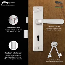 godrej locks Stainless Steel Matte Door levers image 5