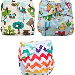 chinmay kids ® Baby Cloth Diaper Pants Adjustable Reusable Washable Printed Button Diaper for Babies/Infants/Toddlers (Age 0 to 2 Years) (Assorted Colors & Prints) image 1