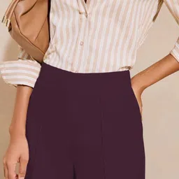 r ridachy Women Regular Fit Maroon Viscose Rayon Trousers image 3