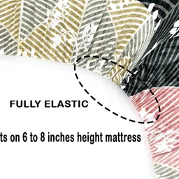 arshi Woolen Double Fitted (Elastic) 210 TC Printed Bedsheet image 3