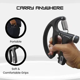 fitnesstricks Combo of 2 - Stretching Band with Counter D-Shape Hand Grip Strengthener Fitness Accessory Kit Kit image 4