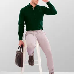 jagrutifashion Men Comfort Fit Fit Solid Spread Collar Formal Shirt image 5