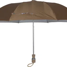 orange 2 Fold Mono Silver Brown Umbrella image 3