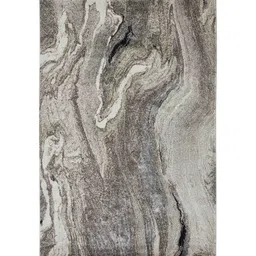 obsessions Polypropylene Abstract Machine Made Carpet, 5 x 7 feet, Grey Cream image 2