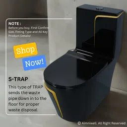 aimniwell international Unique Western Bathroom Commode / Toilet commode with Seat / Scratch proof / S trap Outlet AI1010 Western Commode image 5