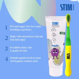 stim Junior Kids Toothpaste | 3-10 Years | Mixed Berry | Fluoride & SLS Free Toothpaste image 4