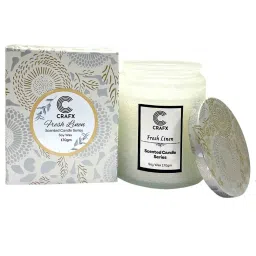 crafx Fresh Linen Aroma White Glass Scented Jar Candle image 3