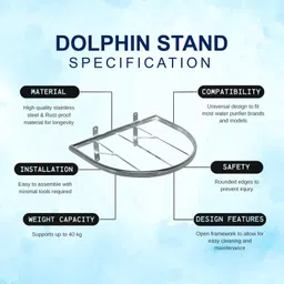 filmax Ro SS Stand Compatible for Dolphin Water Purifiers Stainless Steel Wall Shelf image 3