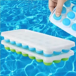 flynhigh Ice Cube for Freezer with Lid 21 Cavaties with Pop Up Easy Release bg 130 Blue, Green Silicone Ice Ball Tray-picture-24