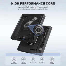 CDL TECH USB C Portable CD/DVD +/-RW Drive/DVD Player with SD Card Reader External DVD Writer image 3
