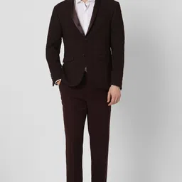 peter england Men Two Piece Suit Solid Suit image 2