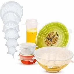 ablue clipper Premium Silicone Stretch Covers for Fridge Storage 5 inch Lid Set, Pack of 1 image 3