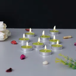 ecraftindia Set of 10 Jasmine Scented Tea Light Candles - Perfect for Gifting, Home Candle image 1